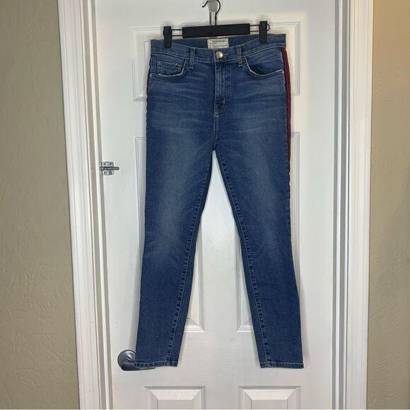 Current/Elliott The Highwaist Stiletto Powell w/Applied Stripe Size 28 - Picture 1 of 10